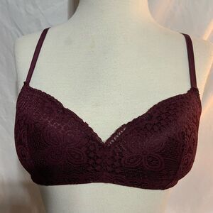 Maidenform Maroon Burgundy Lacey Bralette Small